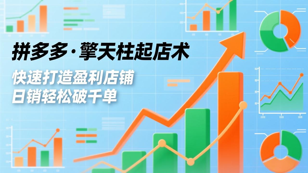 拼多多·擎天柱起店术，爆流布局、利润起飞、不断流，快速打造盈利店铺，日销轻松破千单-云创网