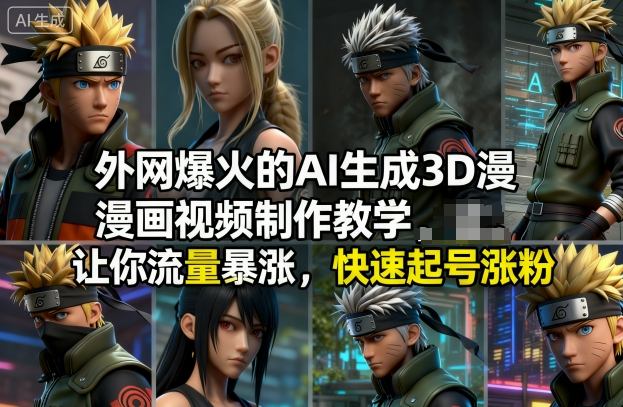 外网爆火的AI生成3D漫画视频制作教学，让你流量暴涨，快速起号涨粉！-云创网