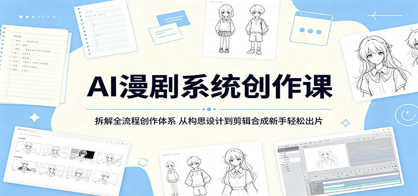 AI漫剧系统创作课：拆解全流程创作体系，从构思设计到剪辑合成新手轻松出片-云创网