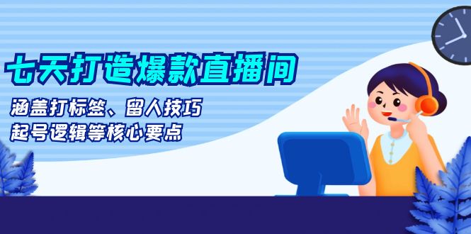 七天打造爆款直播间：涵盖打标签、留人技巧、起号逻辑等核心要点-云创网