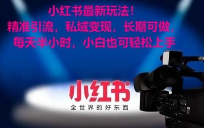 小红书最新玩法！精准引流，私域变现，长期可做，每天半小时，小白也可轻松上手【揭秘】-云创网