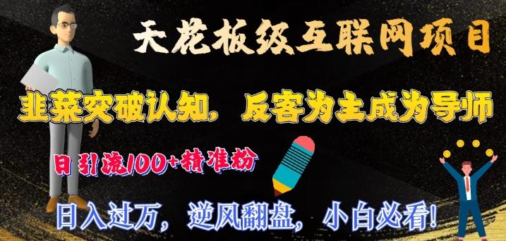 天花板级互联网项目，韭菜突破认知，反客为主成为导师，日引流100+精准粉-云创网