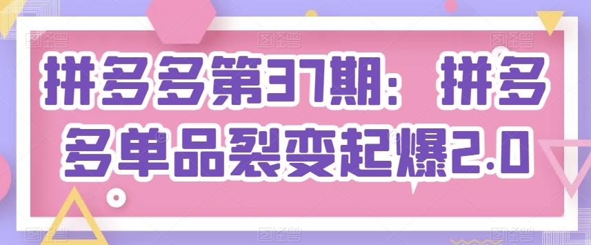拼多多第37期：拼多多单品裂变起爆2.0-云创网