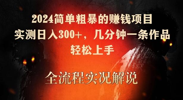 2024简单粗暴的赚钱项目，实测日入300+，几分钟一条作品，轻松上手【揭秘】-云创网
