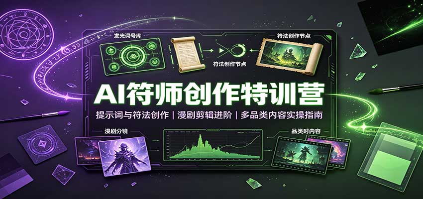 AI符师创作特训营：提示词与符法创作，漫剧剪辑进阶，多品类内容实操指南-云创网
