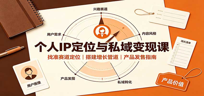 个人IP定位与私域变现课：找准赛道定位，搭建增长管道，产品发售指南-云创网