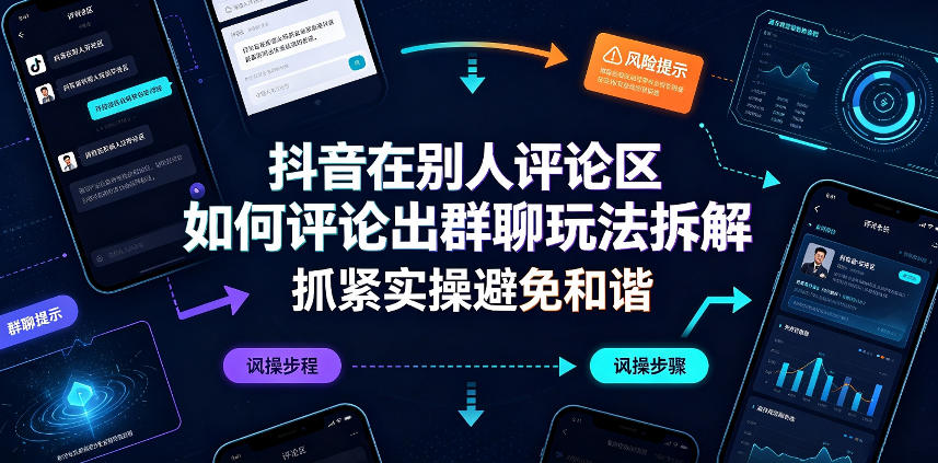 抖音在别人评论区如何评论出群聊玩法拆解，抓紧实操避免和谐-云创网