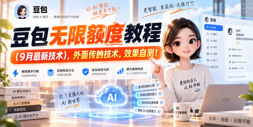 豆包无限额度教程(9月最新技术)，外面传的技术，效果自测！-云创网