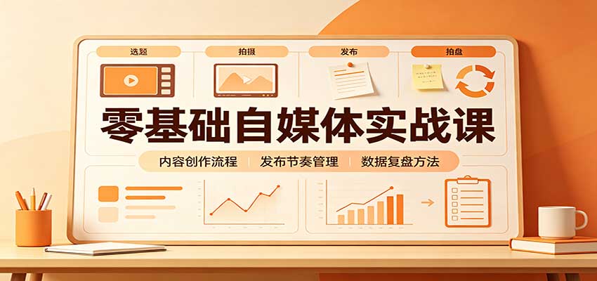 零基础自媒体实战课：赛道人设冷启动，内容创作复盘，公私域商业闭环-云创网