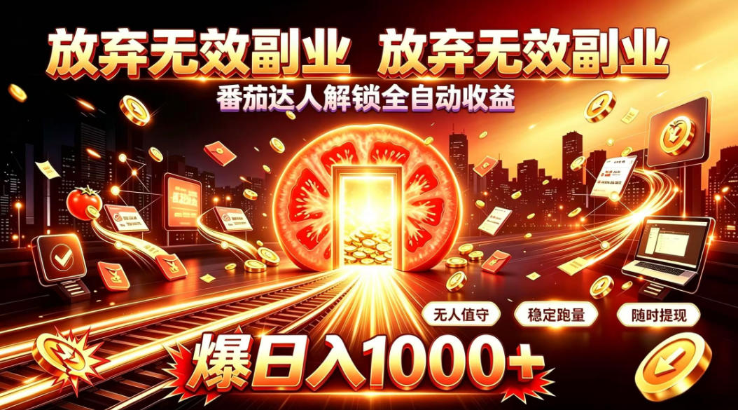 放弃无效副业，番茄达人解锁全自动收益，日入1k+，门槛最低的线上轻资产项目【揭秘】-云创网