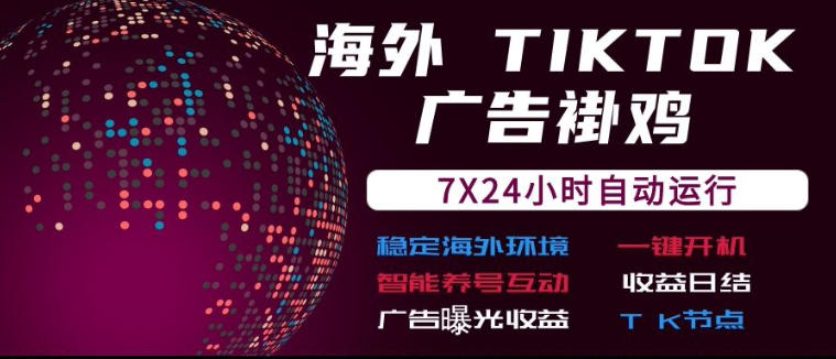 海外TikTok挂G流量变现，7X24自动运行，广告曝光收益，收益日结【揭秘】-云创网