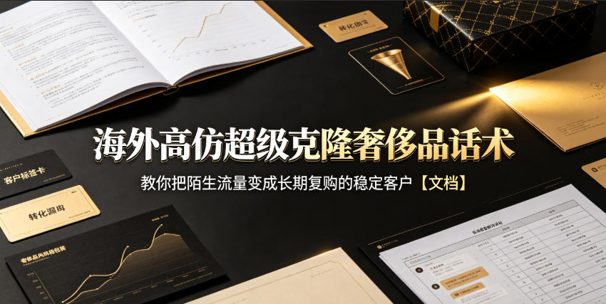 海外高仿超级克隆奢侈品话术，教你把陌生流量变成长期复购的稳定客户【文档】-云创网