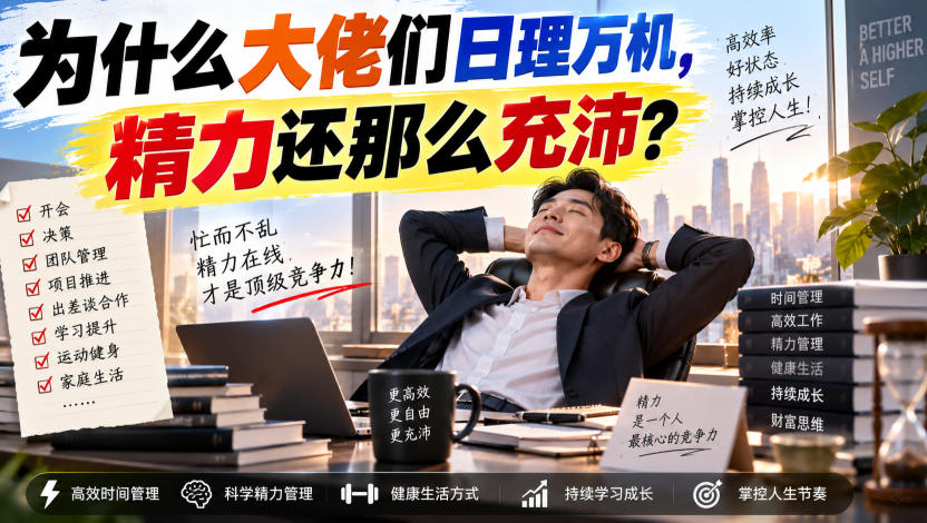 付费文章：为什么大佬们日理万机，精力还那么充沛？-云创网