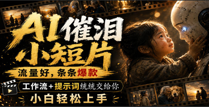 AI催泪小短片，流量好，条条爆款，工作流+提示词统统交给你，小白轻松上手-云创网