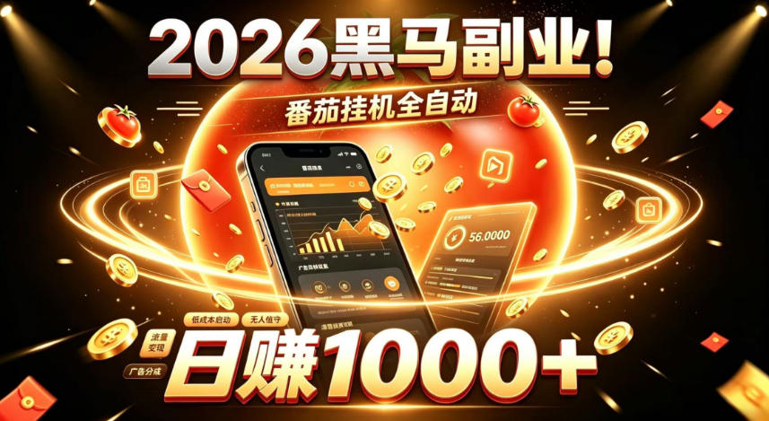 2026黑马副业！番茄挂G全自动日入1000+，操作最简单、门槛最低的线上轻资产项目【揭秘】-云创网