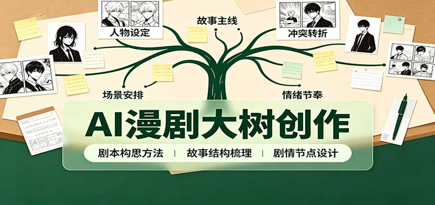 AI漫剧大树创作：剧本构思课程讲解，软件插件配置，配套工具资料完整梳理-云创网