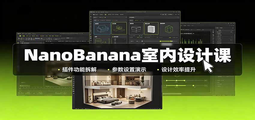 NanoBanana室内设计课：无限画布配置，插件实操，生图改图视频制作-云创网