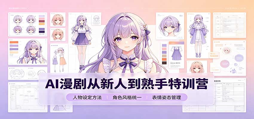 AI漫剧从新人到熟手特训营：剧本分镜创作，提示词模板，人物设定与工具资源-云创网