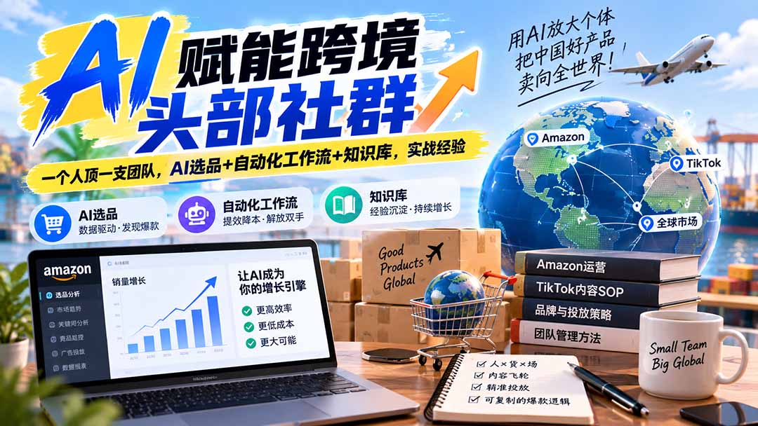AI赋能跨境头部社群-更新9月：一个人顶一支团队，AI选品+自动化工作流+知识库，实战经验-云创网