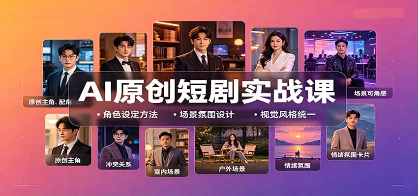AI原创短剧实战课：从零搭建短剧创作全流程，批量产出可上线剧本-云创网
