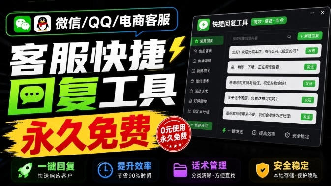 微信/QQ/电商客服快捷回复工具，支持多平台话术库与一键发送，永久免费，使用简单！易歪歪-云创网