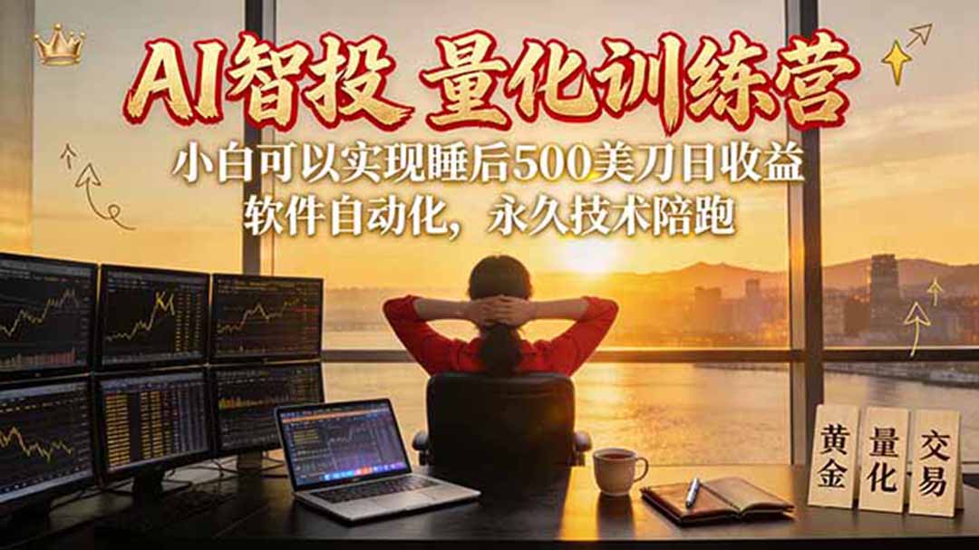 AI智投EA量化训练营【第三期】，多策略智投+防爆技术+趋势分析 ，轻松上手，矩阵放大，长期稳定。-云创网
