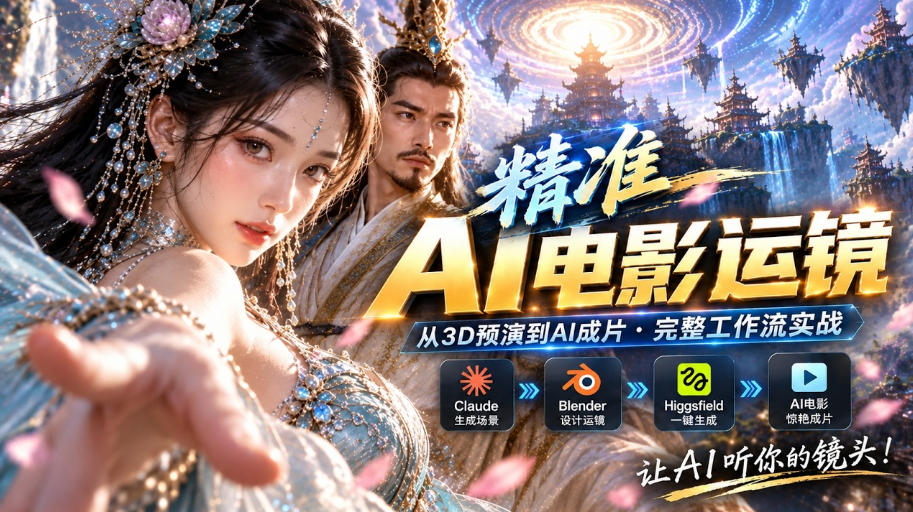AI视频终于能精准运镜了！Claude+Blender+Higgsfield免费插件实测-云创网