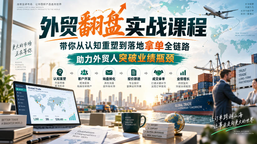 外贸翻盘实战课程，带你从认知重塑到落地拿单全链路，助力外贸人突破业绩瓶颈-云创网