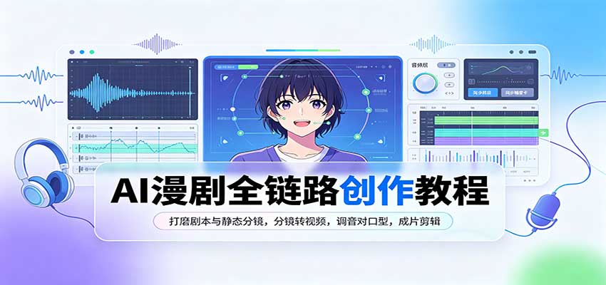 AI漫剧全链路创作教程：打磨剧本与静态分镜，分镜转视频，调音对口型，成片剪辑-云创网