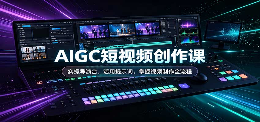 AIGC短视频创作课：实操导演台，活用提示词，掌握视频制作全流程-云创网