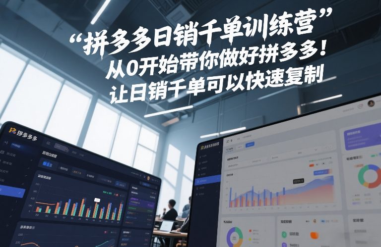 拼多多日销千单训练营，从0开始带你做好拼多多，让日销千单可以快速复制(更新26年9月)-云创网