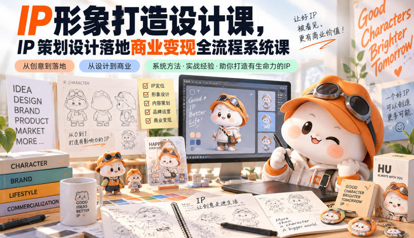 IP形象打造设计课，IP策划设计落地商业变现全流程系统课-云创网