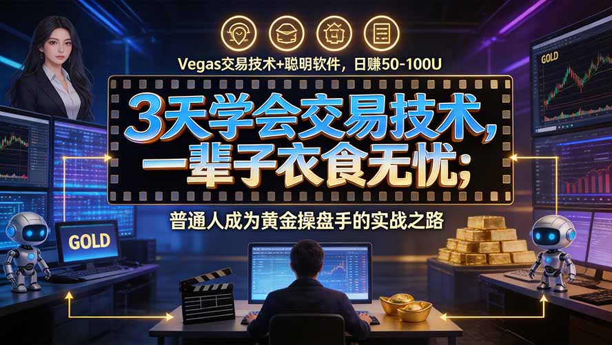 3天学会做交易，普通人快速成为操盘手” Vegas交易系统+聪明软件 ， 日赚50-1000U， 长期稳定，小白轻松上手-云创网