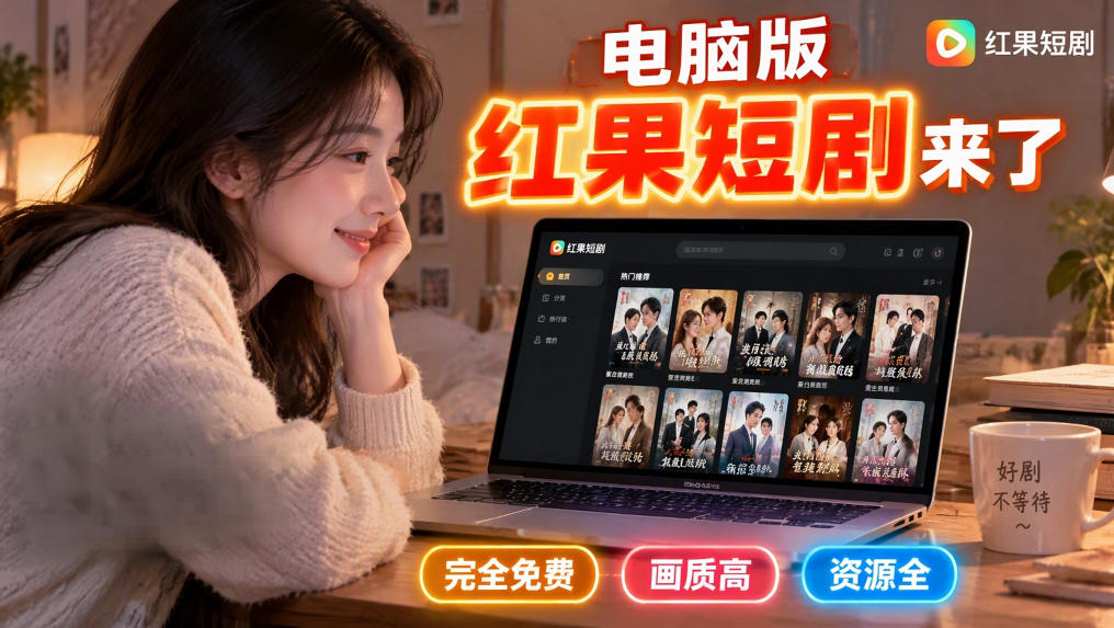 手机看短剧费眼？电脑版红果短剧来了，完全免费、画质高、资源全-云创网