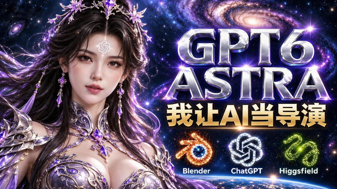 让GPT-6 Astra当导演！Higgsfield和Blender实战打造30秒玄幻精准运镜短片！-云创网