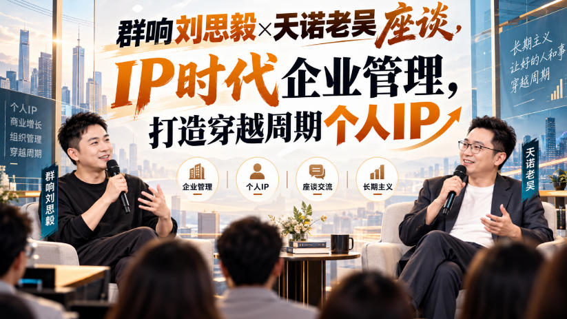 群响刘思毅×天诺老吴座谈，IP时代企业管理，打造穿越周期个人IP-云创网