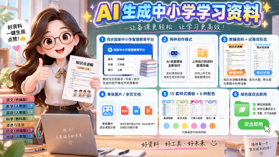 孩子的教辅别再乱买了：同步国家中小学智慧平台，AI一键生成图文教辅和试卷-云创网