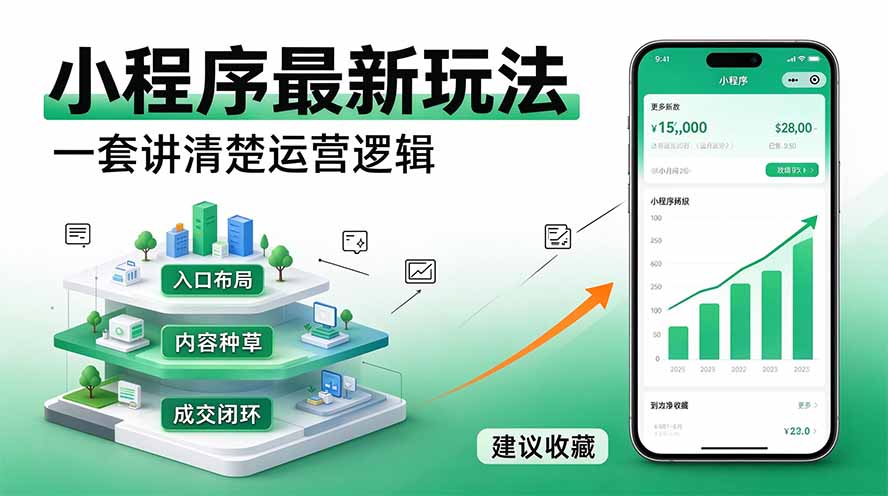 微信小程序最新玩法   四种收益来源，单日收入400+-云创网