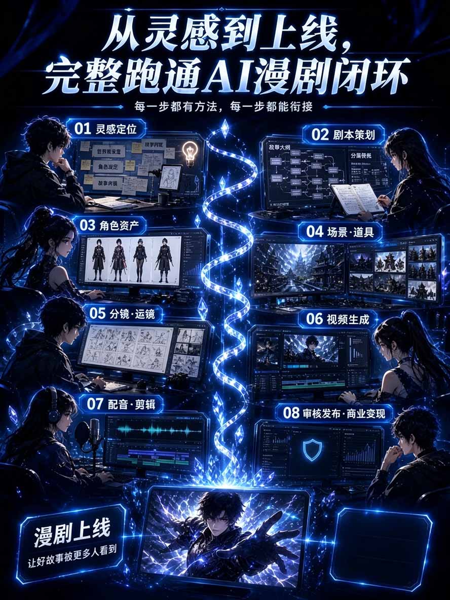 图片[2]-【无水印】2026AI漫剧创作与商业变现掘金营：打通选题→AI编剧→角色场景→自动分镜→视频生成→剪辑发布→运营变现-云创网