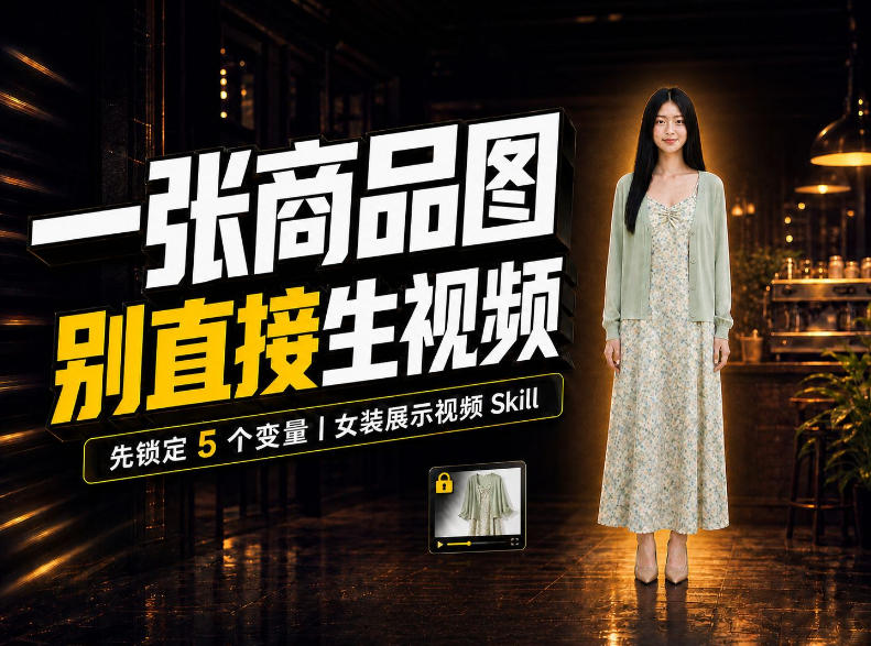 女装AI视频总翻车？问题不在提示词，女装展示视频Skill先锁定5个变量！-云创网