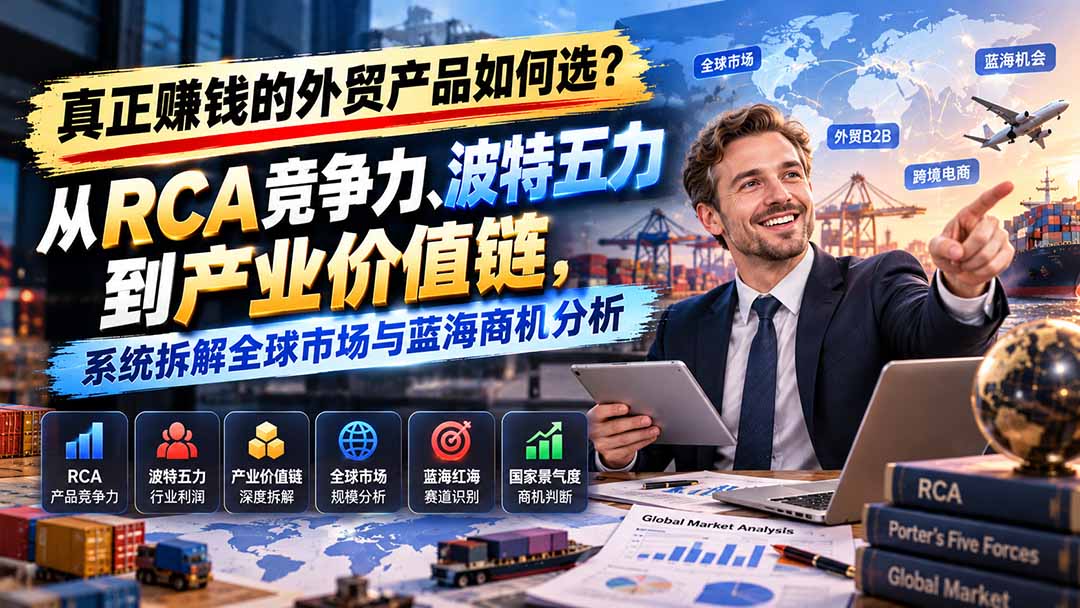 真正赚钱的外贸B2B产品如何选？从RCA竞争力、波特五力到产业价值链，系统拆解全球市场与蓝海商机分析-云创网