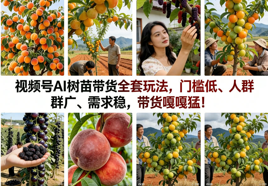 视频号AI树苗带货全套玩法，门槛低、人群广、需求稳，带货嘎嘎猛！(更新1014)-云创网