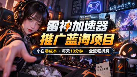 雷神加速器推广5.0实操教程：口令图文玩法全流程拆解(零成本·每天10分钟)-云创网