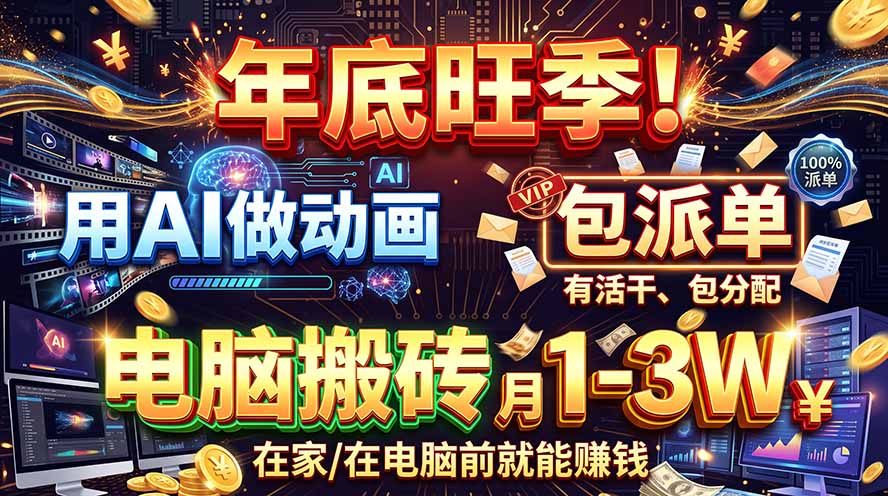 AI代做动画，旺季捡钱！一单500-1000+，提供做单渠道，新手可做！-云创网