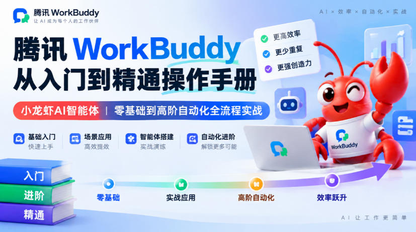 腾讯WorkBuddy从入门到精通操作手册｜小龙虾AI智能体，零基础到高阶自动化全流程实战【文档】-云创网