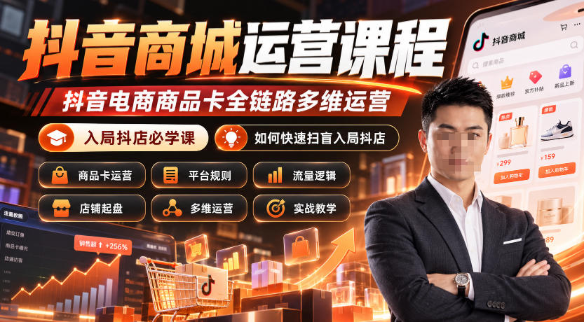抖音商城运营课程，抖音电商商品卡全链路多维运营，入局抖店必学课， 如何快速扫盲入局抖店(更新1017)-云创网