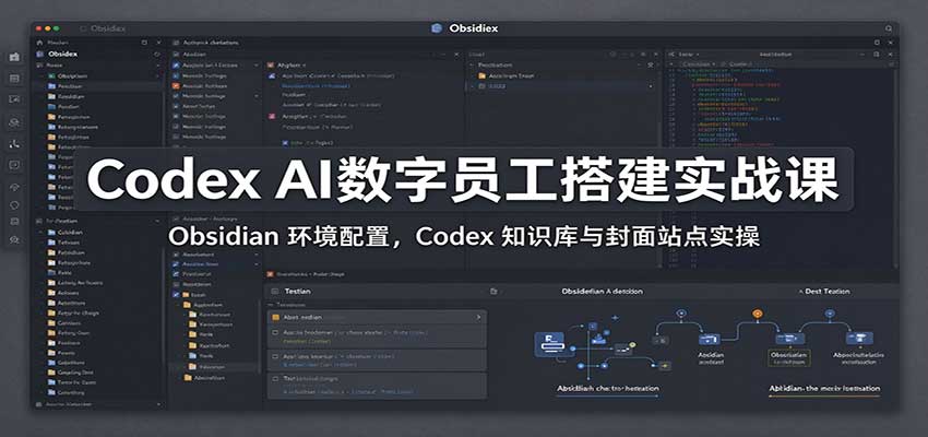 Codex AI数字员工搭建实战课：Obsidian 环境配置，Codex 知识库与封面站点实操-云创网