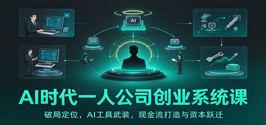 AI时代一人公司创业系统课：破局定位，AI工具武装，现金流打造与资本跃迁-云创网