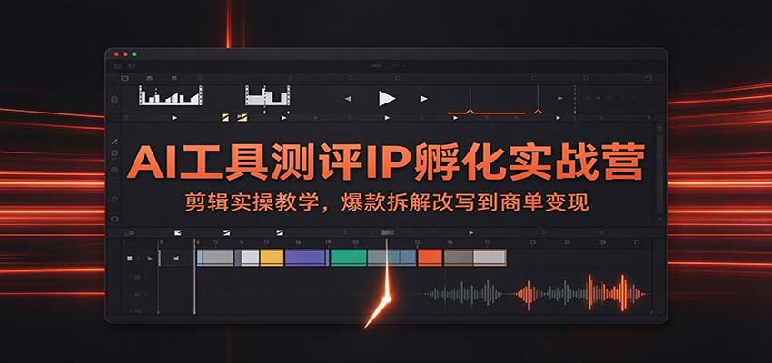 AI工具测评IP孵化实战营：剪辑实操教学，爆款拆解改写到商单变现-云创网