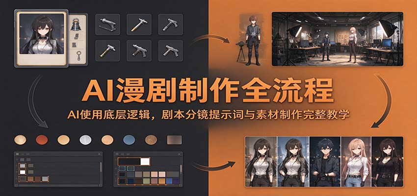 AI漫剧制作全流程：AI使用底层逻辑，剧本分镜提示词与素材制作完整教学-云创网